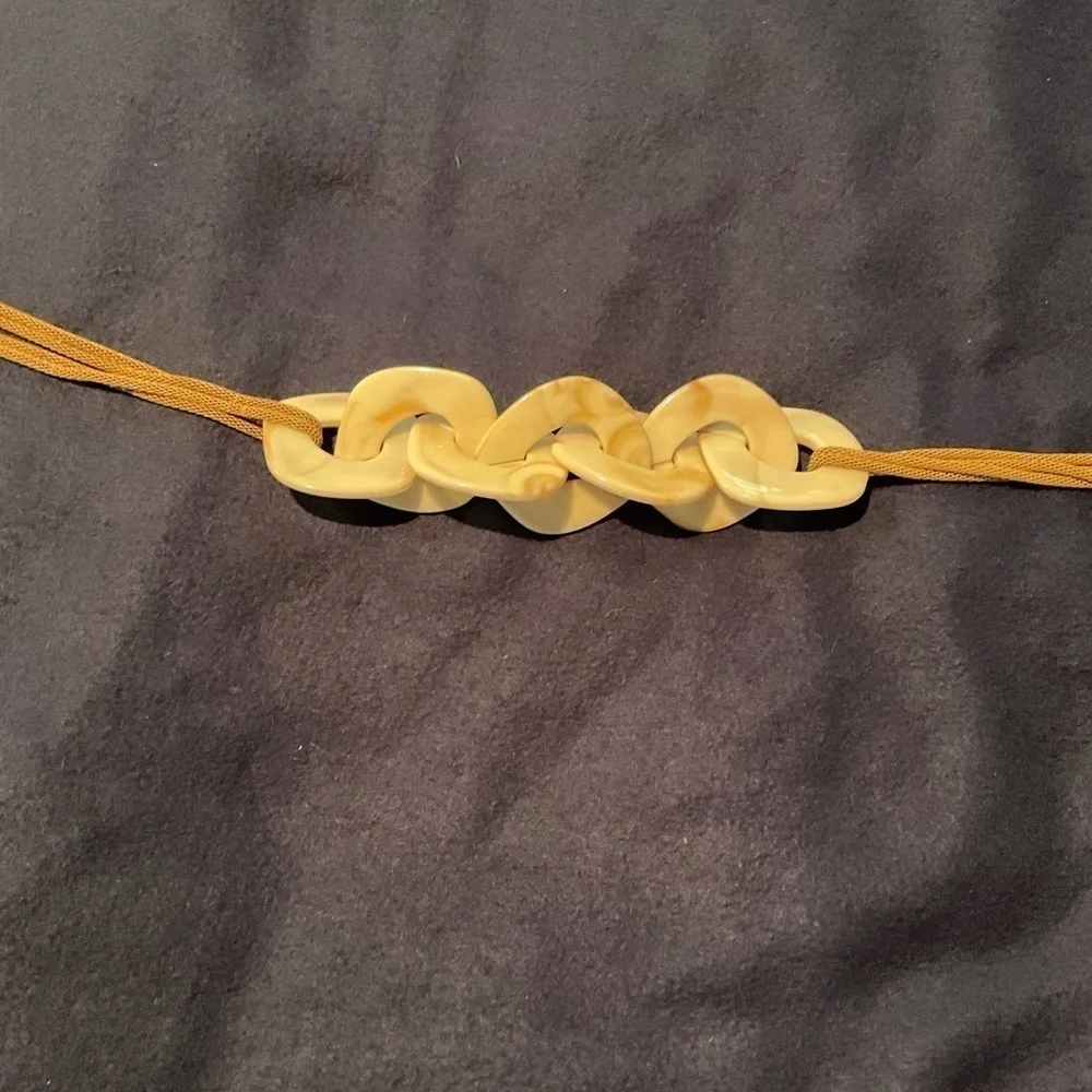 TRIPLE Chain Pearlized Acrylic Statement Necklace